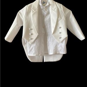 Elegant White Kids Tuxedo Jacket